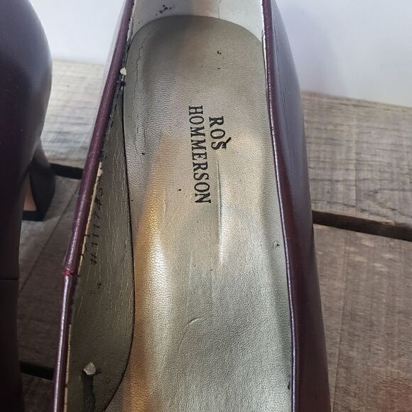 ROS HOMMERSON Classic Leather Pumps Heels 6 Wide - Picture 3 of 5